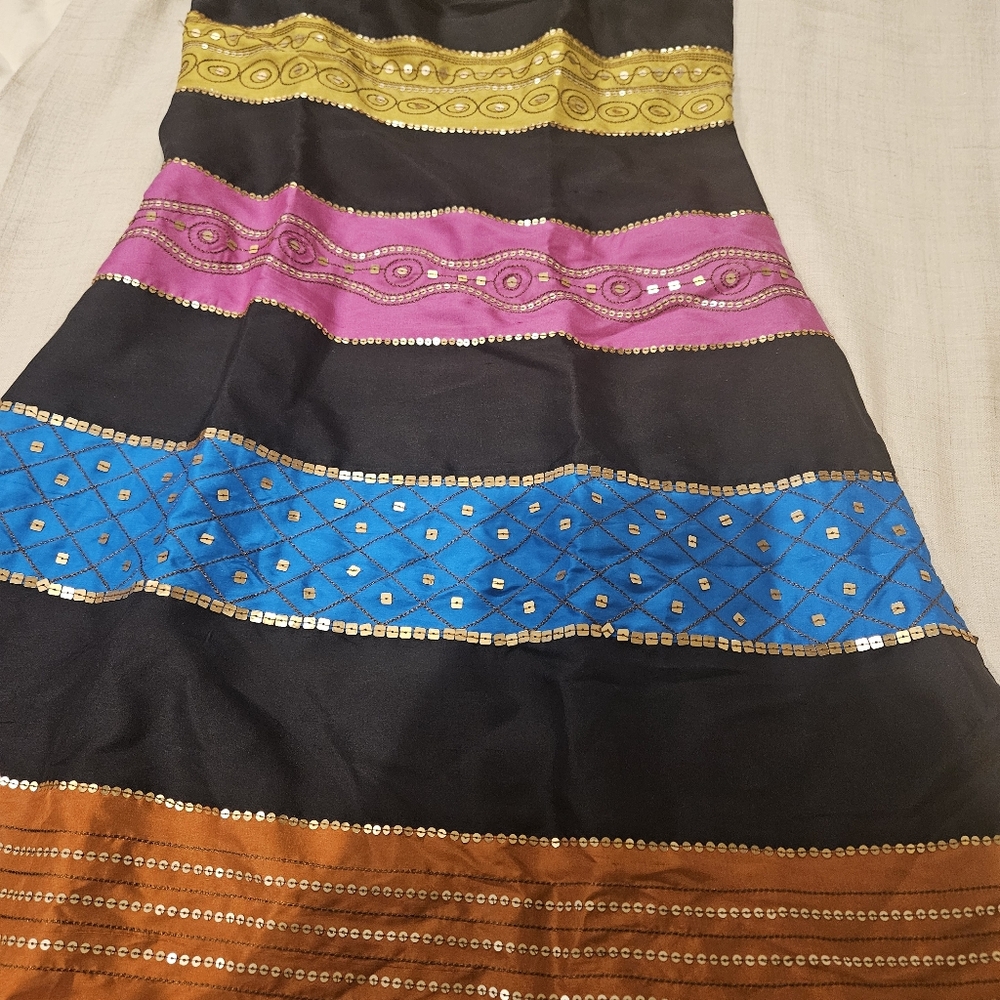 Dress silk material with silk linning.